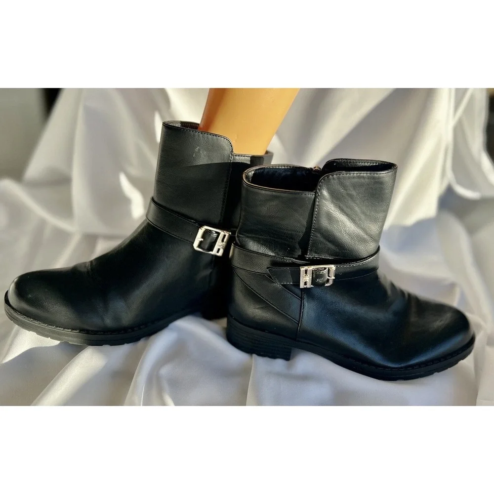 Michael Kors Ankle Black Motorcycle Combat Moto Punk Grunge Biker Rocker Boots 5